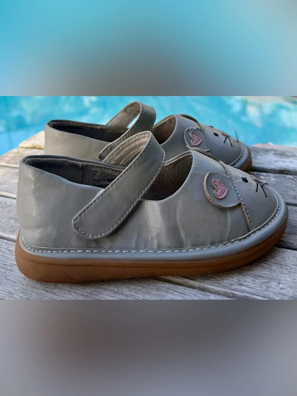 WEE SQUEAK TODDLER SQUEAKY MARY JANE SHOES MOUSE SIZE 9 (3-3.5yrs.)